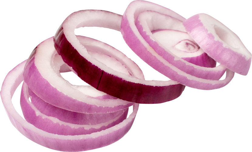 Sliced Red Onion or Purple Onion Rings Isolated
